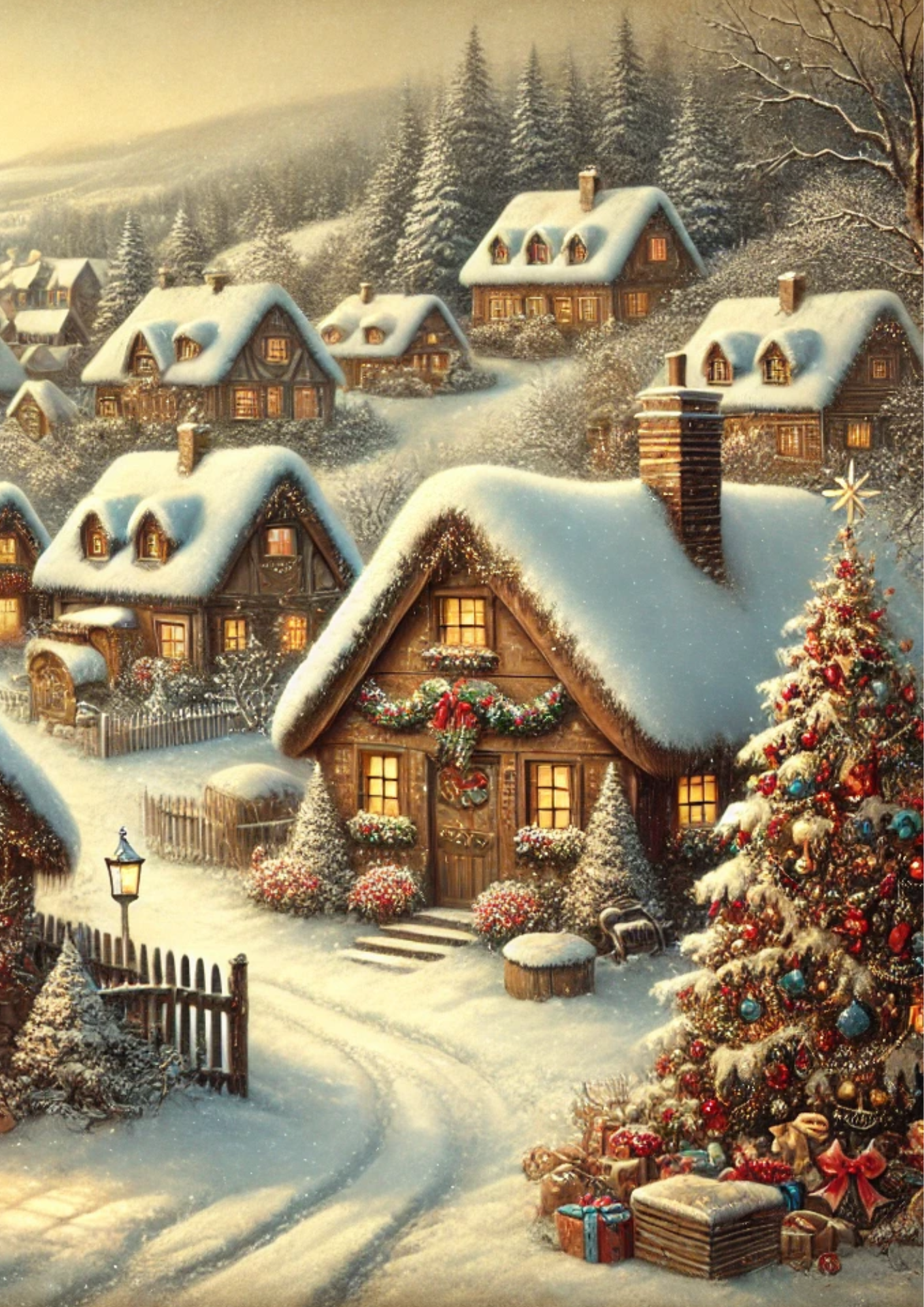 Sticker Sheet / Greeting Card – Christmas Houses Full Cat. No. 2508