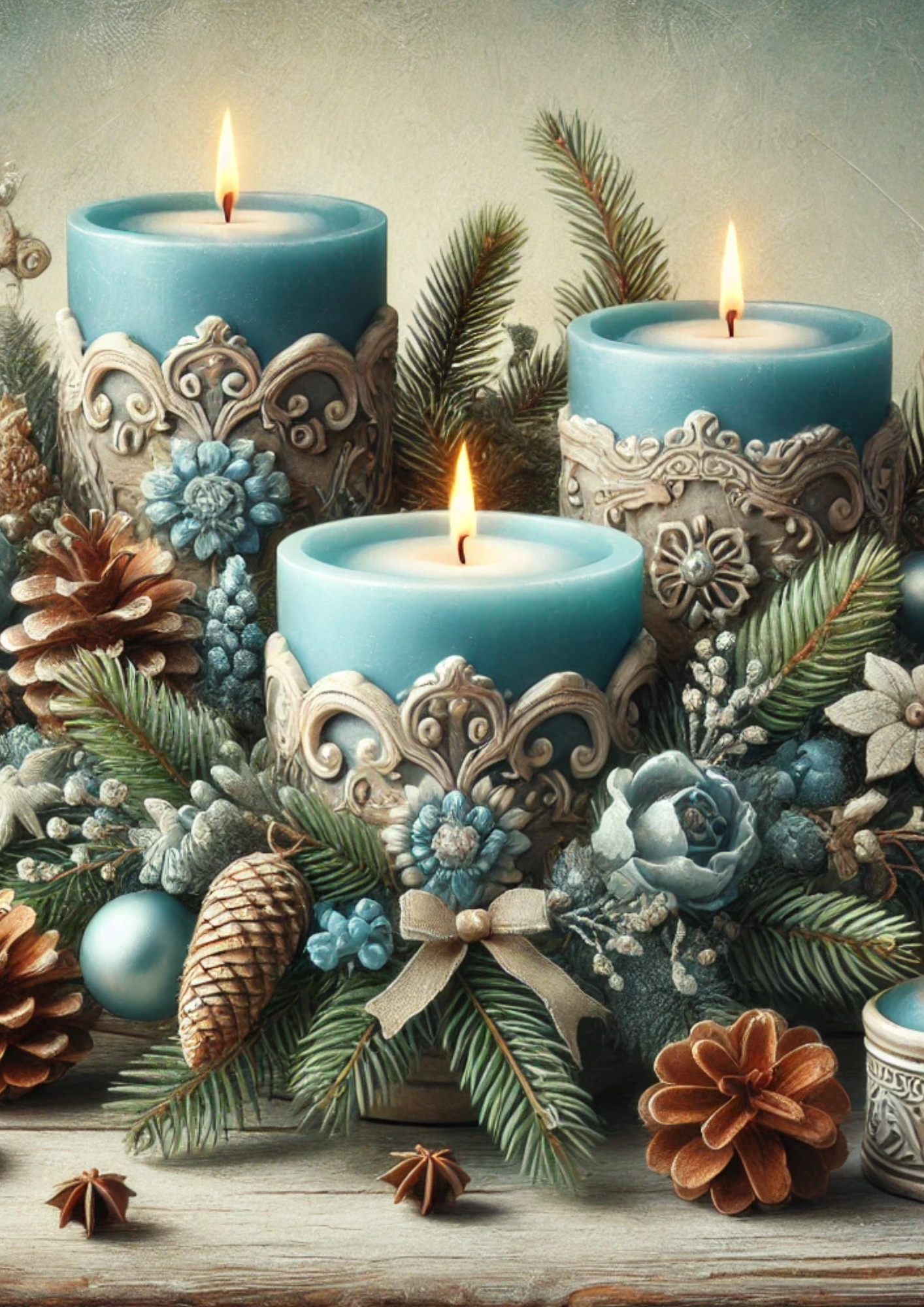 Sticker Sheet / Greeting Card – Candles and Christmas Decorations Full Cat. No. 2916