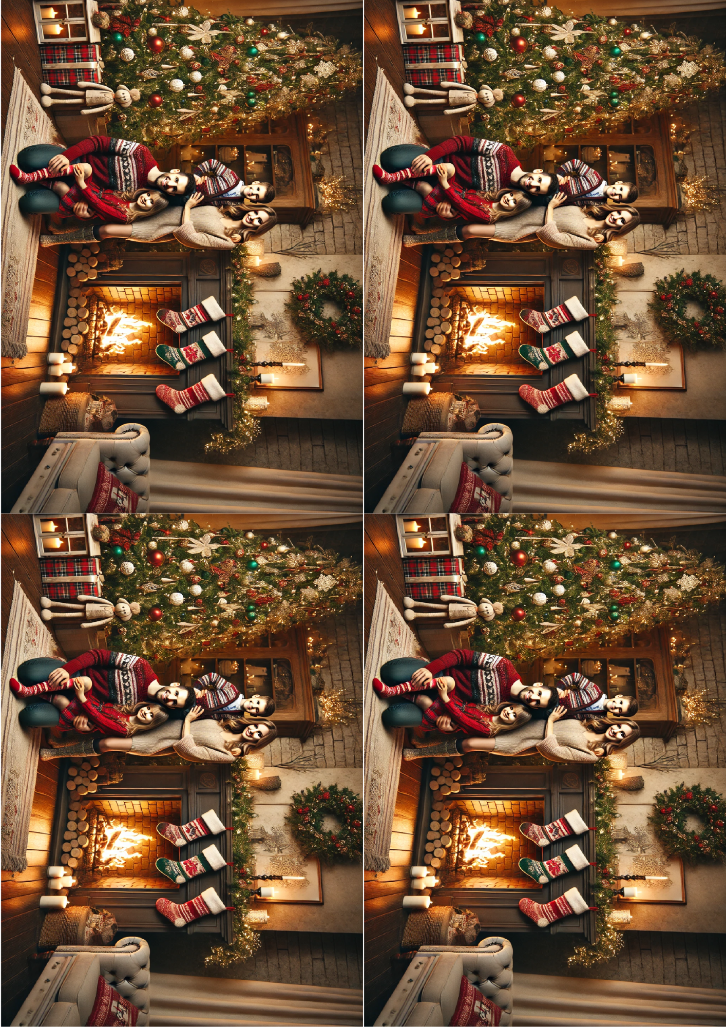 Sticker Sheet / Greeting Card – Christmas Family Collage Cat. No. 1588