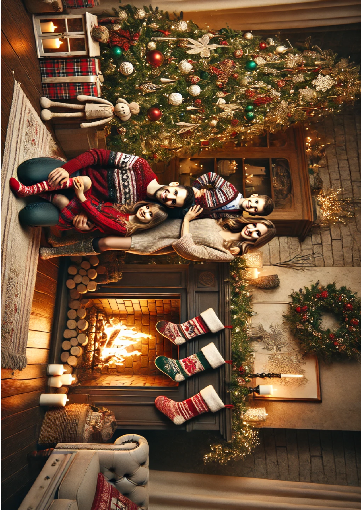 Sticker Sheet / Greeting Card – Christmas Family Full Cat. No. 1589