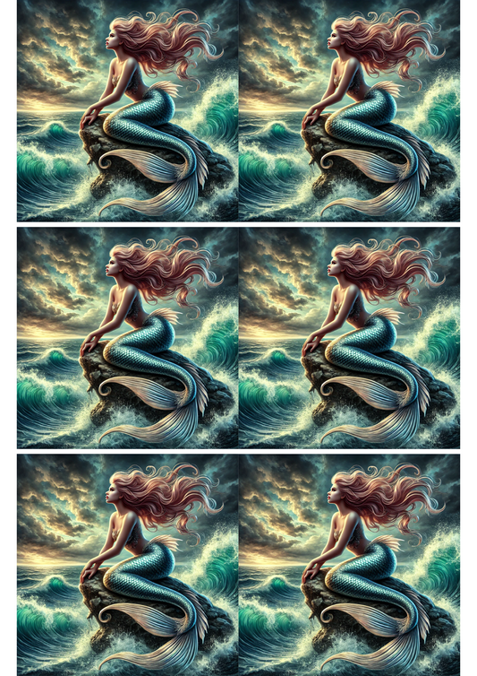 Sticker Sheet – Mermaid On The Rock Collage Cat. No. 2517