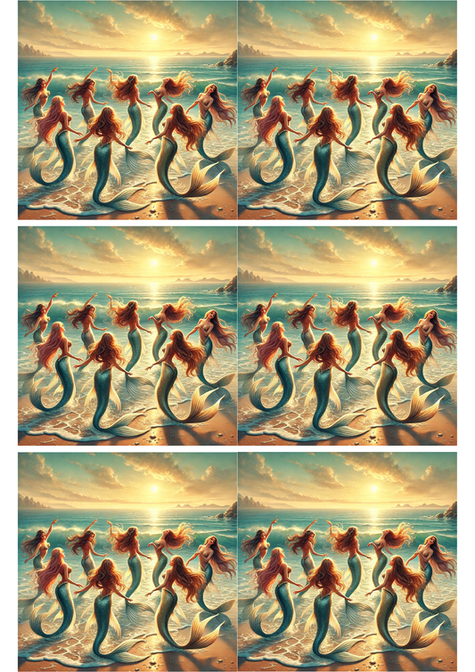 Sticker Sheet – Mermaids Dance In A Circle Collage Cat. No. 2523