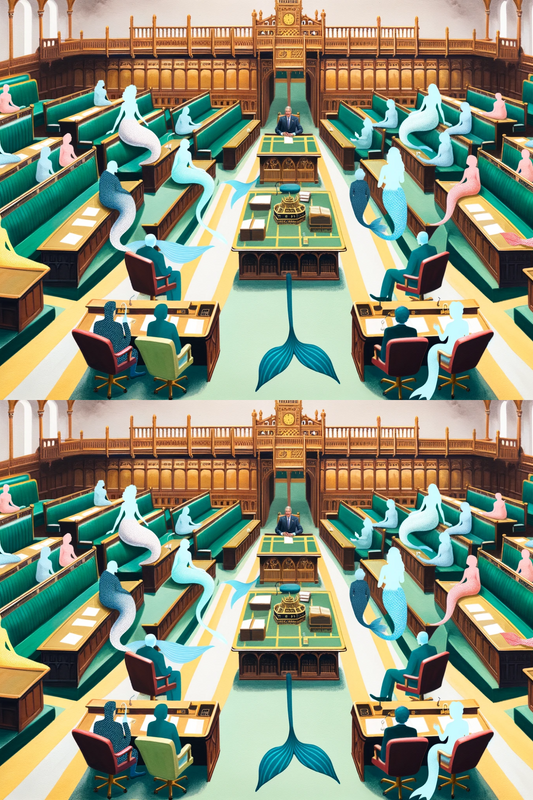 Sticker Sheet – Mermaids In The British Parliament Collage Cat. No. 423