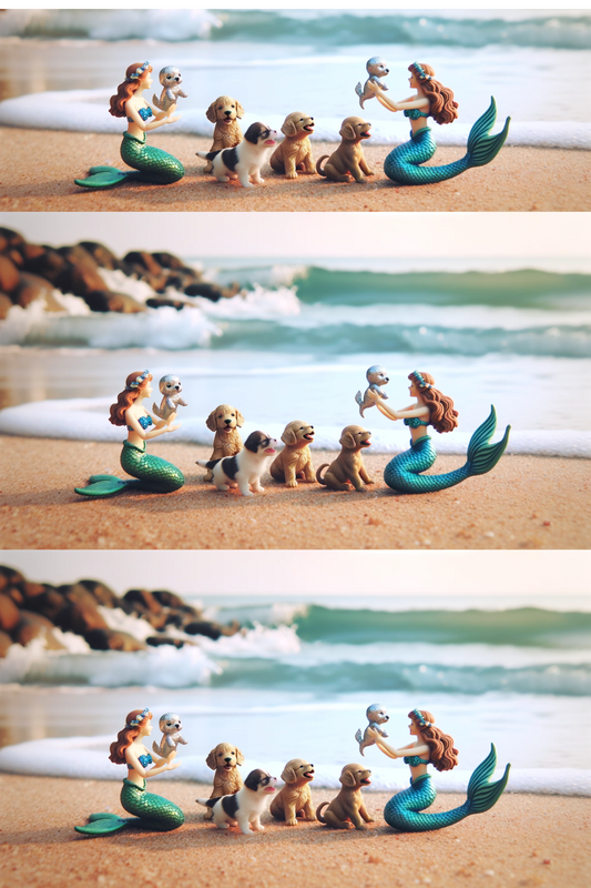 Sticker Sheet Mermaids and Puppies Collage Cat. No. 425