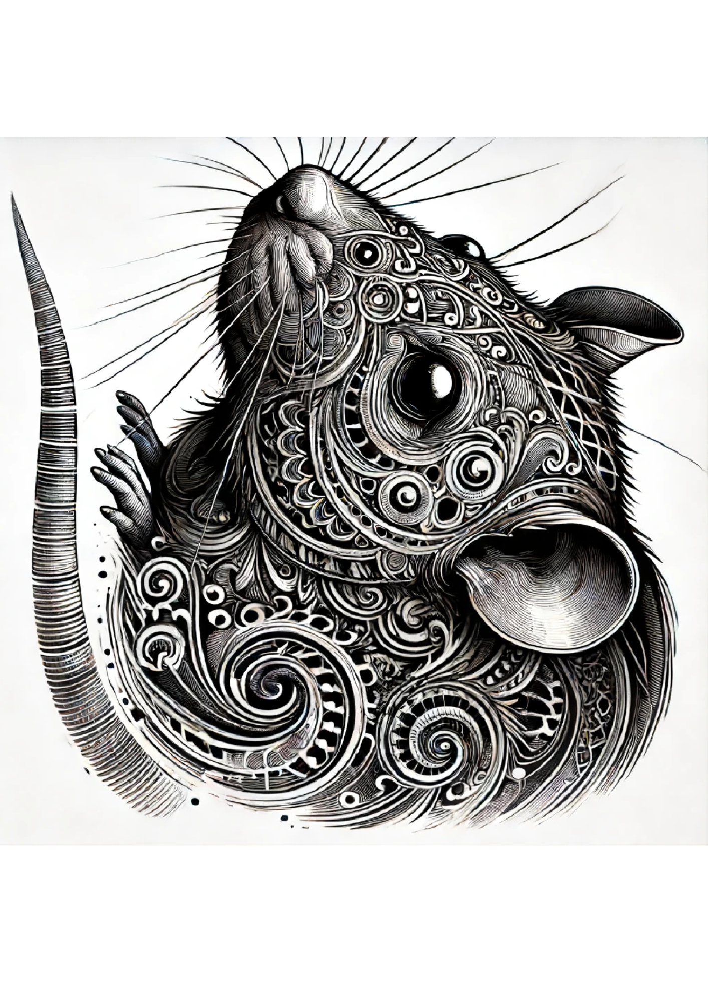 Sticker Sheet / Greeting Card – Rat in Gothic Style Full Cat. No. 1241
