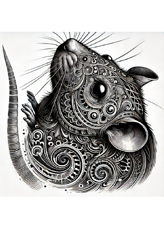 Sticker Sheet Rat in Gothic Style Full Cat. No. 1241