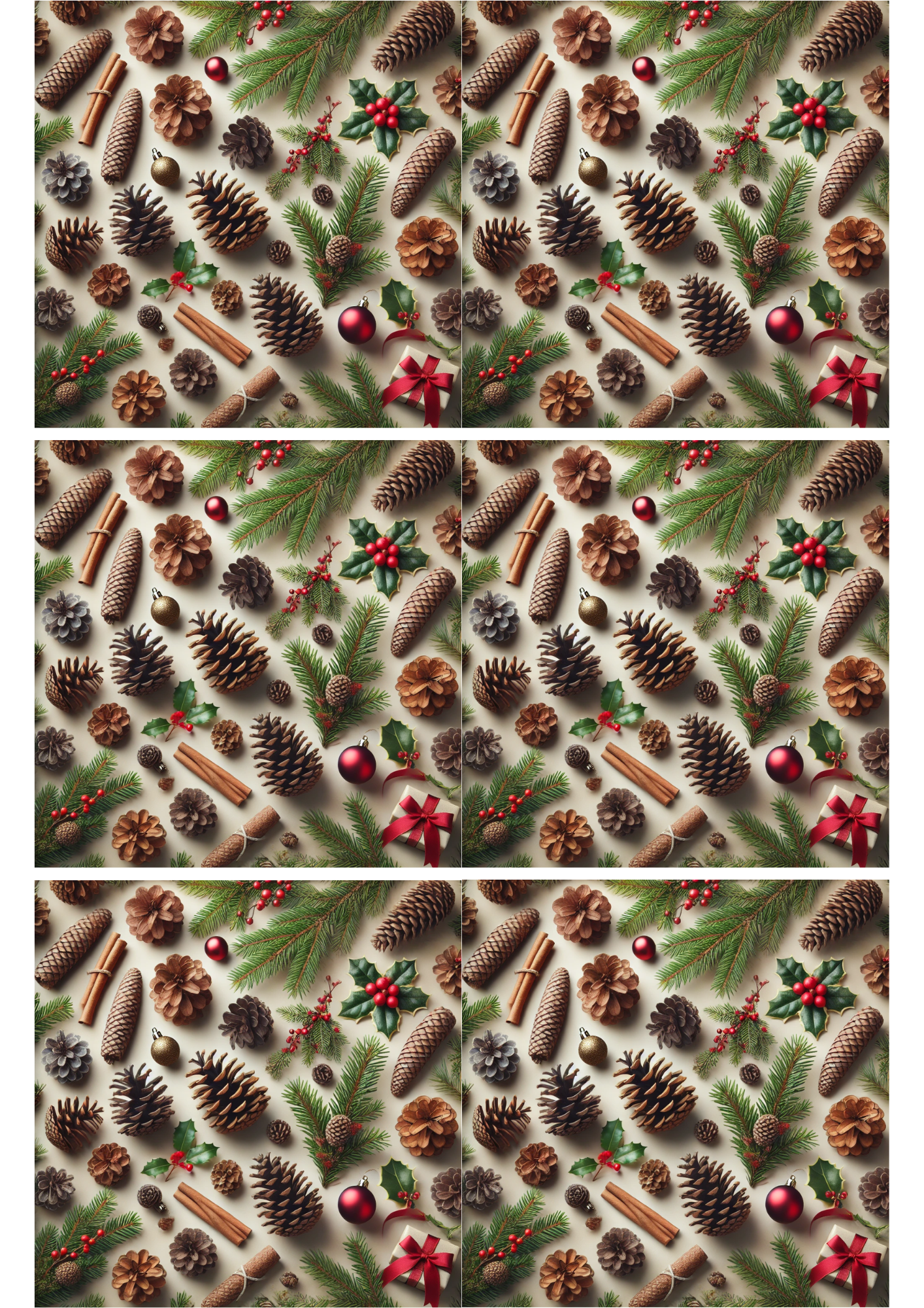 Sticker Sheet / Greeting Card – Pine Cones Collage Cat. No. 2527