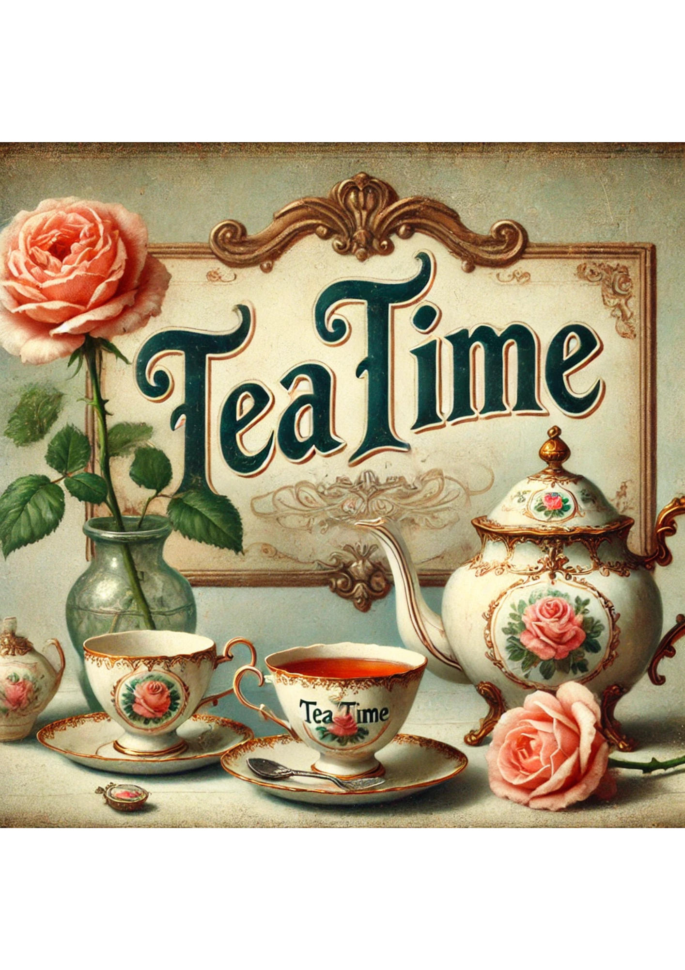 Sticker Sheet / Greeting Card – Tea Time 2 Full Cat. No. 2536