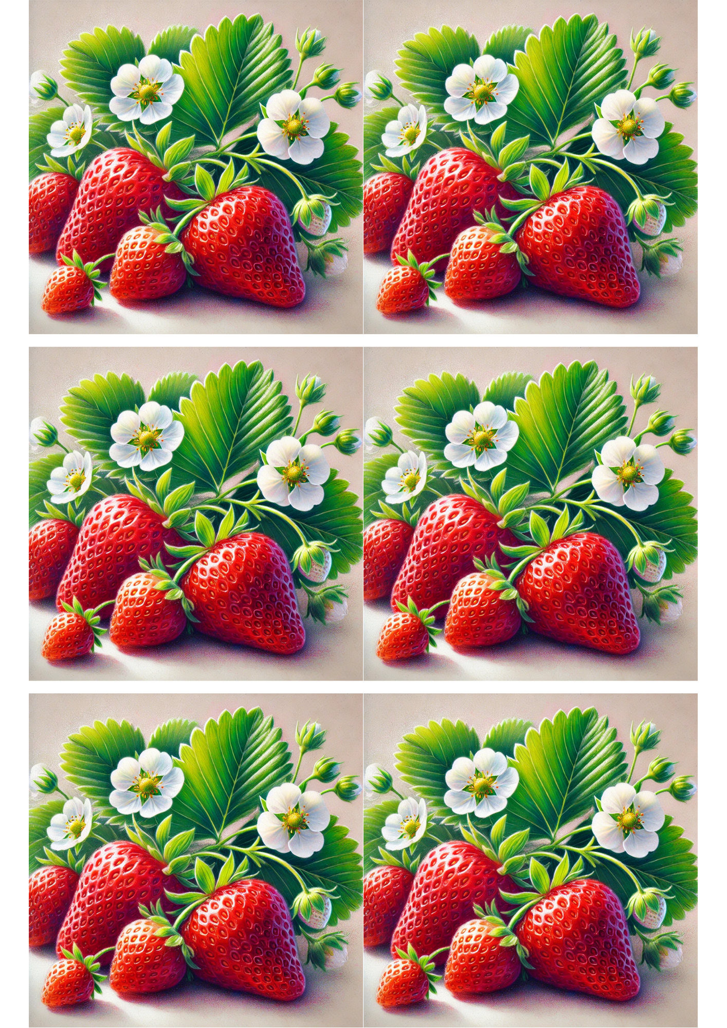 Sticker Sheet / Greeting Card – Strawberries Collage Cat. No. 2543