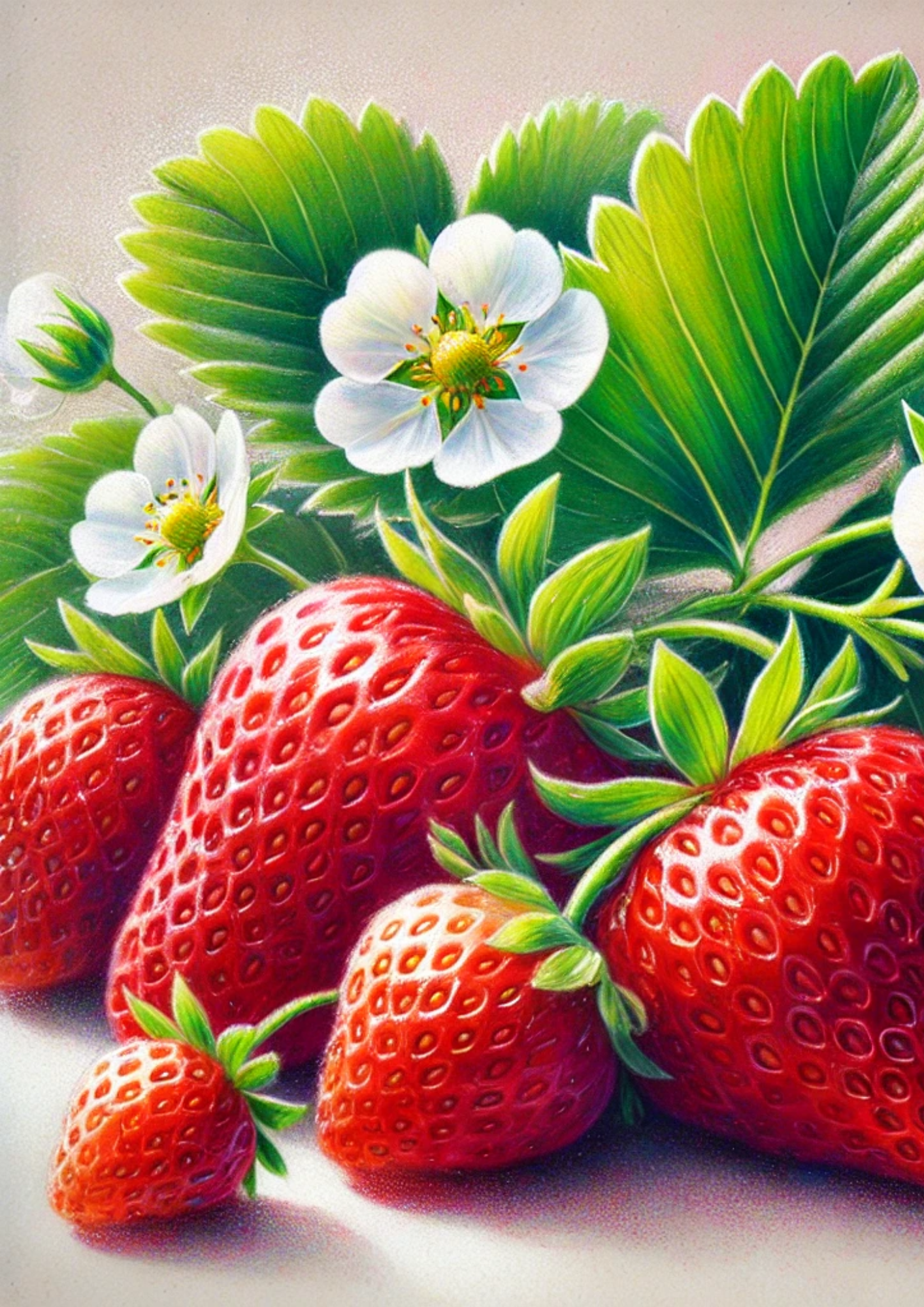 Sticker Sheet / Greeting Card – Strawberries Full Cat. No. 2544