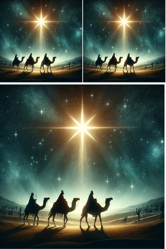 Sticker Sheet – Three Kings and Star of Bethlehem Collage Cat No. 871
