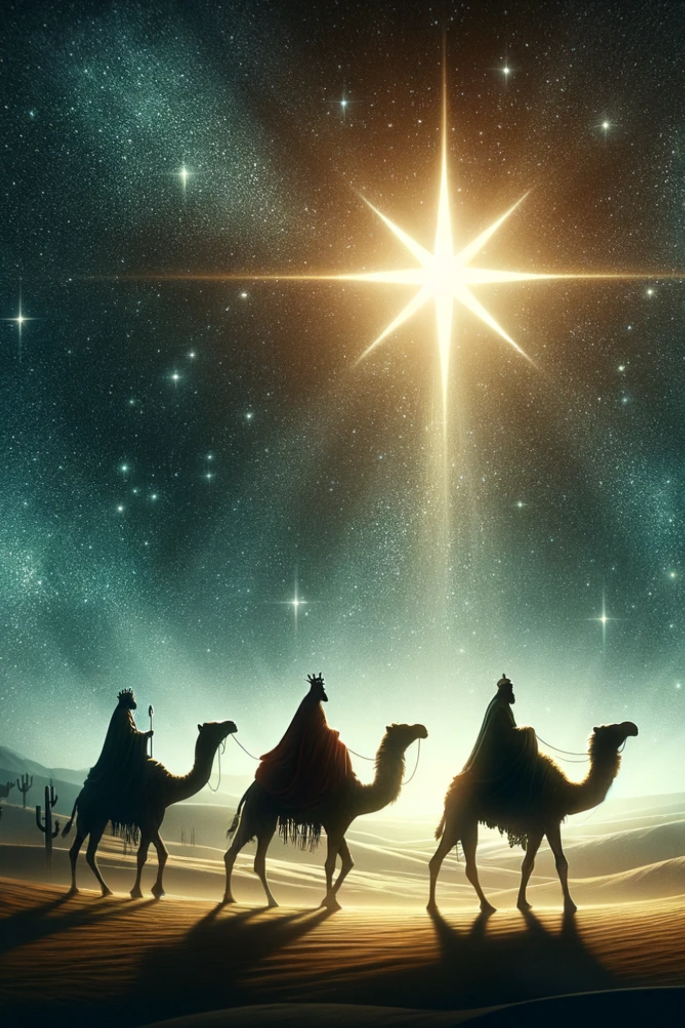 Sticker Sheet / Greeting Card – Three Kings and Star of Bethlehem Full Cat No. 872