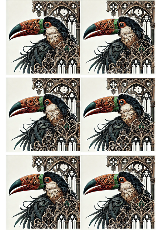 Sticker Sheet – Toucan Gothic Style Collage Cat. No. 2547