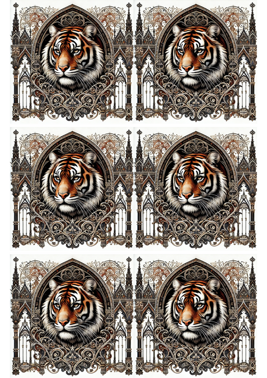 Sticker Sheet – Bengal Tiger Gothic Style Collage Cat. No. 2551