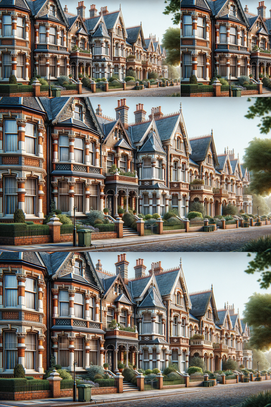 Sticker Sheet – Street And Victorian Houses Collage Cat. No. 471