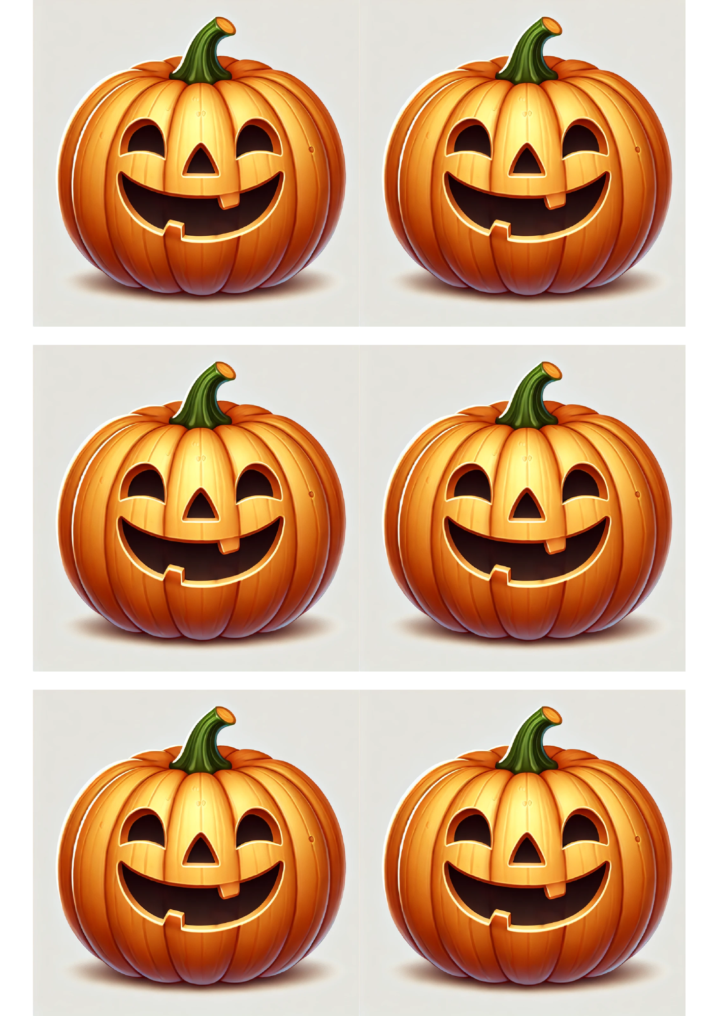 Sticker Sheet / Greeting Card – Smiling Halloween Pumpkin Collage Cat. No. 1648