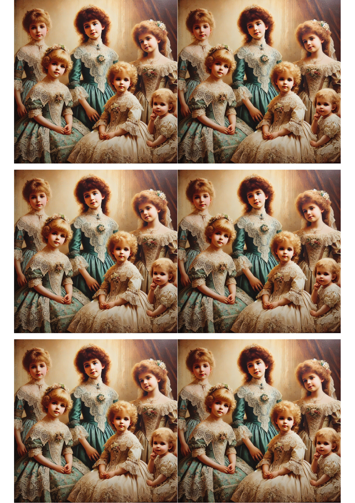 Sticker Sheet / Greeting Card – Children Of The Victorian Era Collage Cat. No. 2633