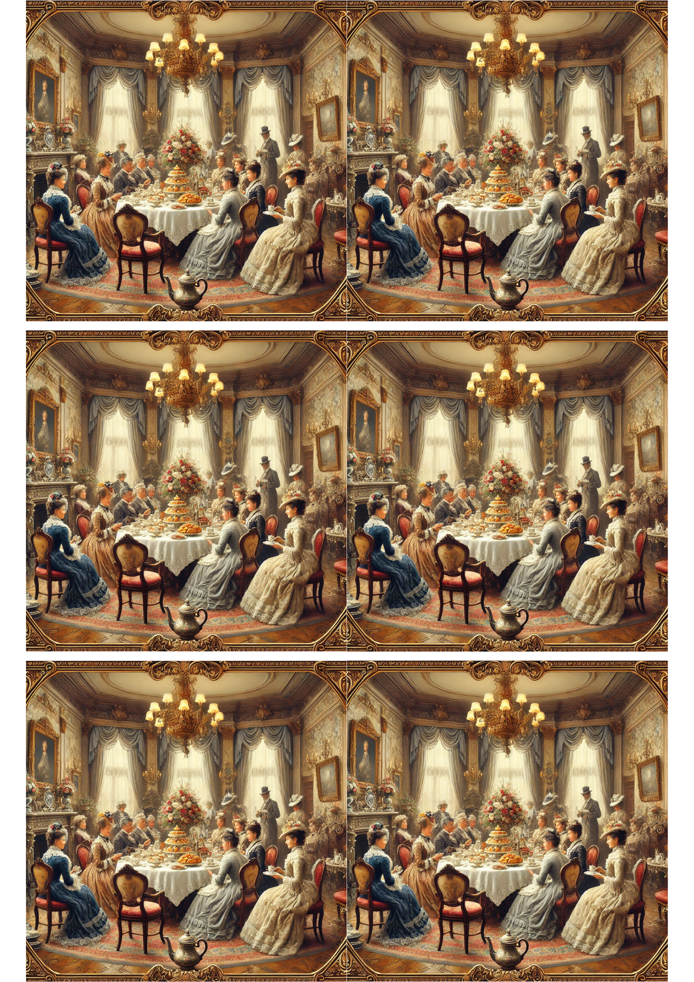 Sticker Sheet / Greeting Card – Victorian Party Collage Cat. No. 2635