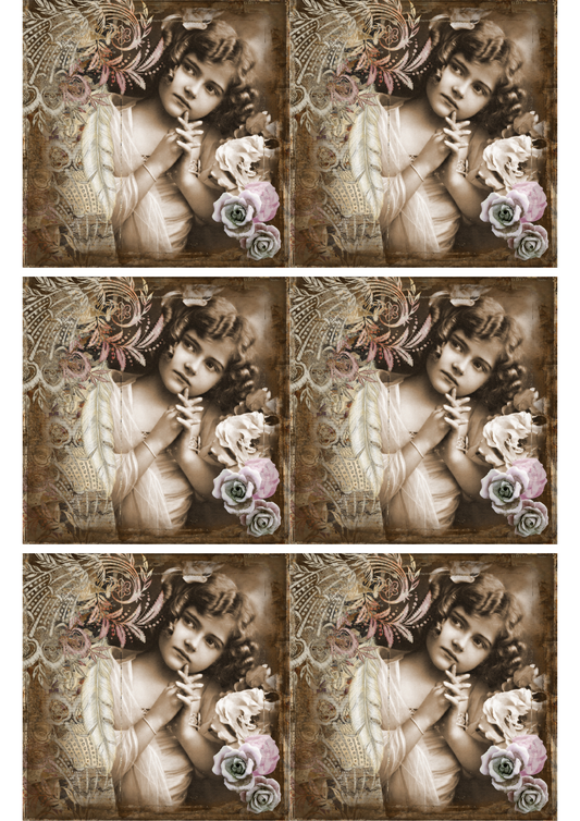 Sticker Sheet – Vintage Girl Collage Cat. No. 2637