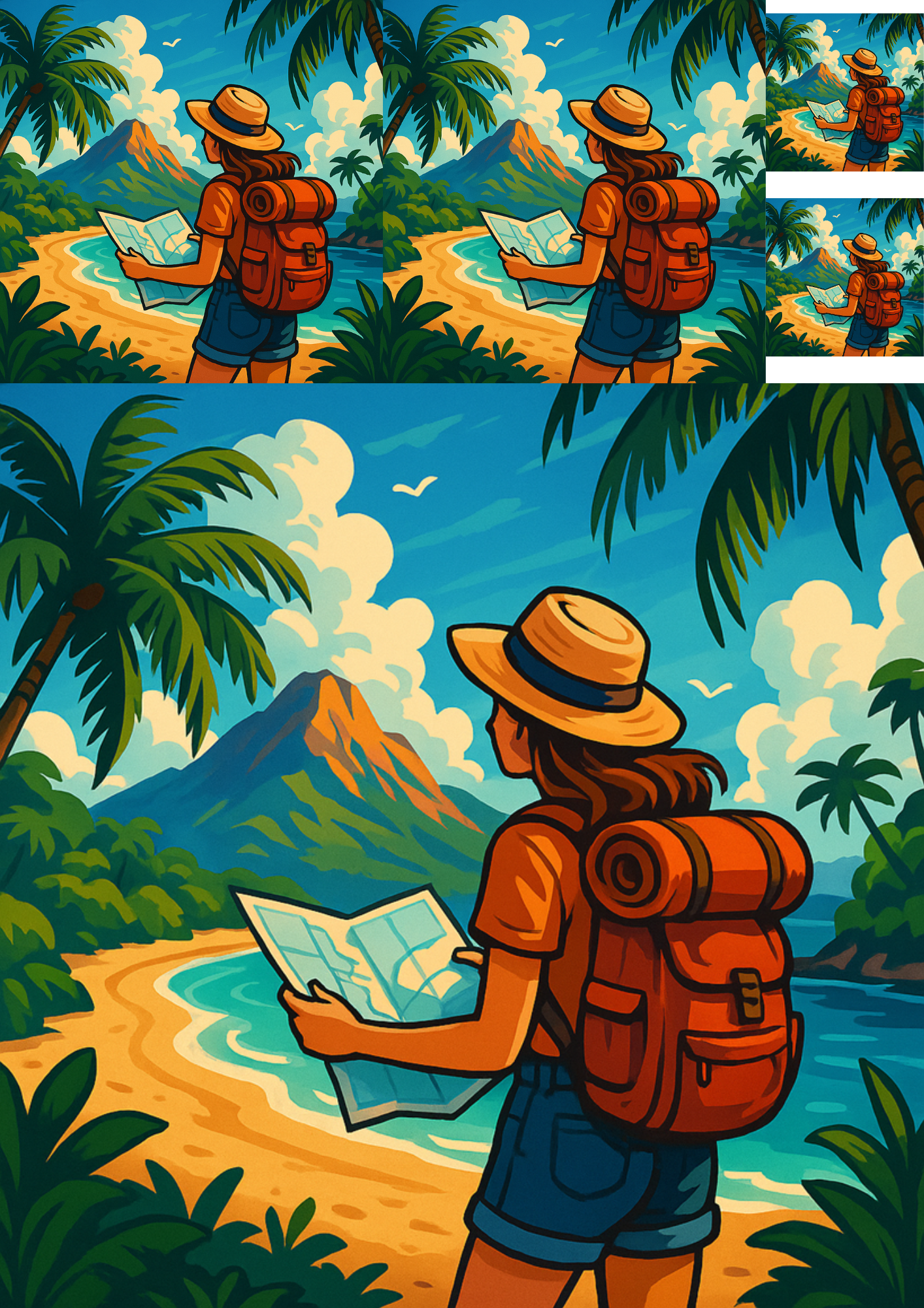 Sticker Sheet / Greeting Card – Holiday Adventure Collage Cat. No. 3187