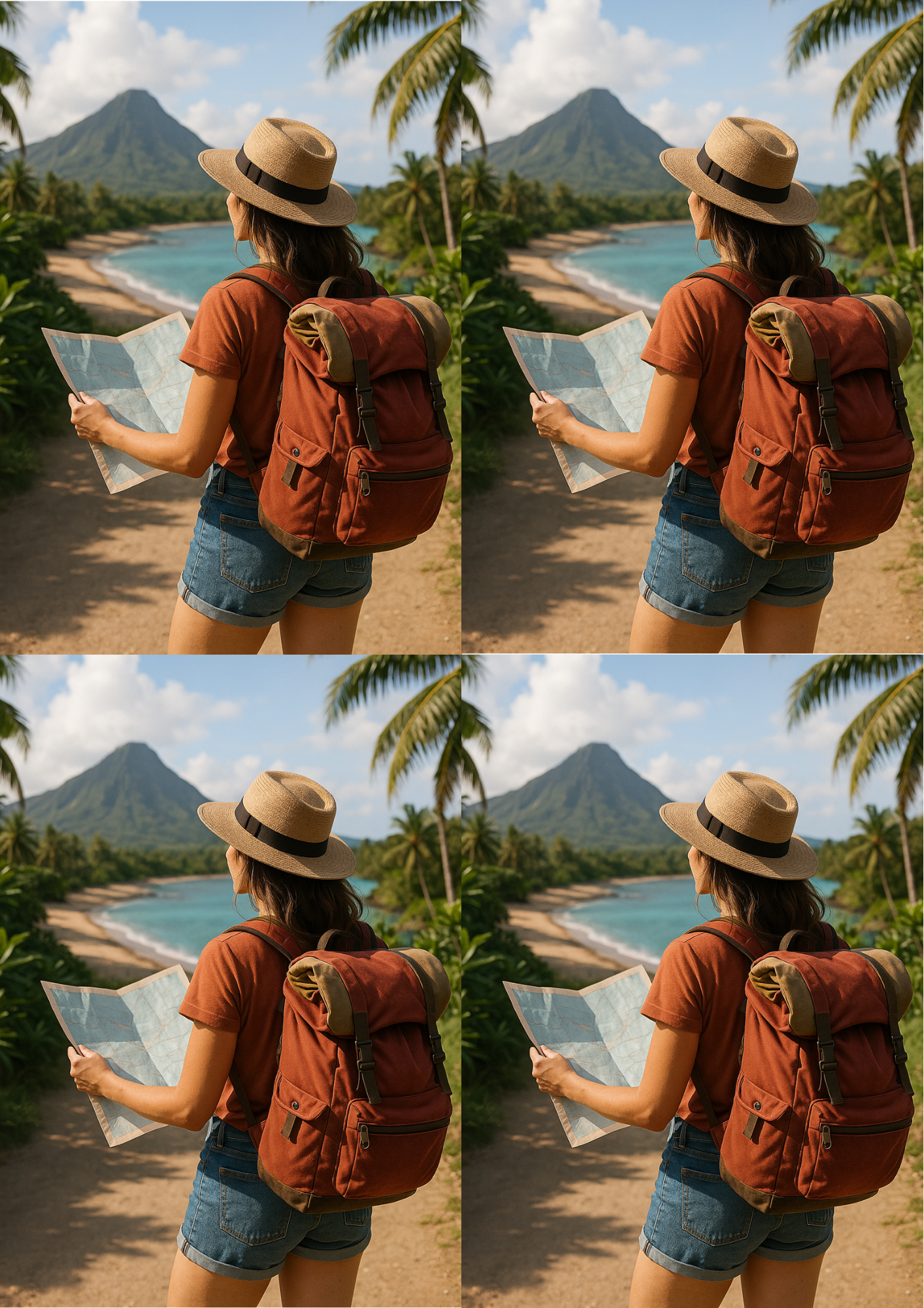 Sticker Sheet – Rice Paper Decoupage Holiday Adventure Realistic Collage Cat. No. 3189