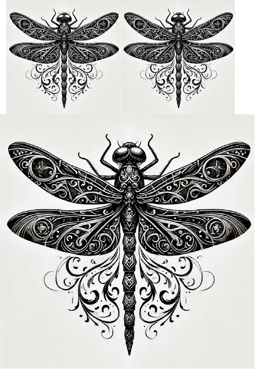 Sticker Sheet – Dragonfly In Gothic Style Collage Cat. No. 1242