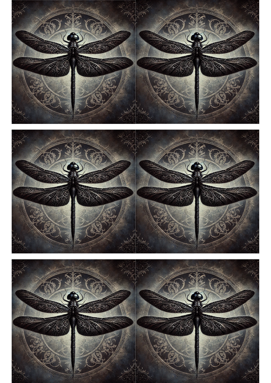 Sticker Sheet – Dragonfly In Gothic Style Collage Cat. No. 2923