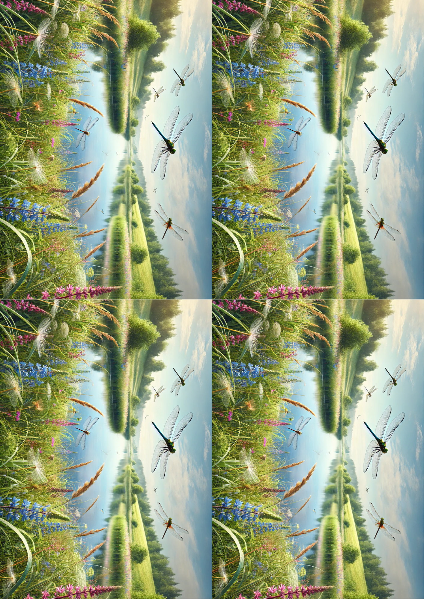 Sticker Sheet / Greeting Card – Dragonflies 2 Collage Cat. No. 2645