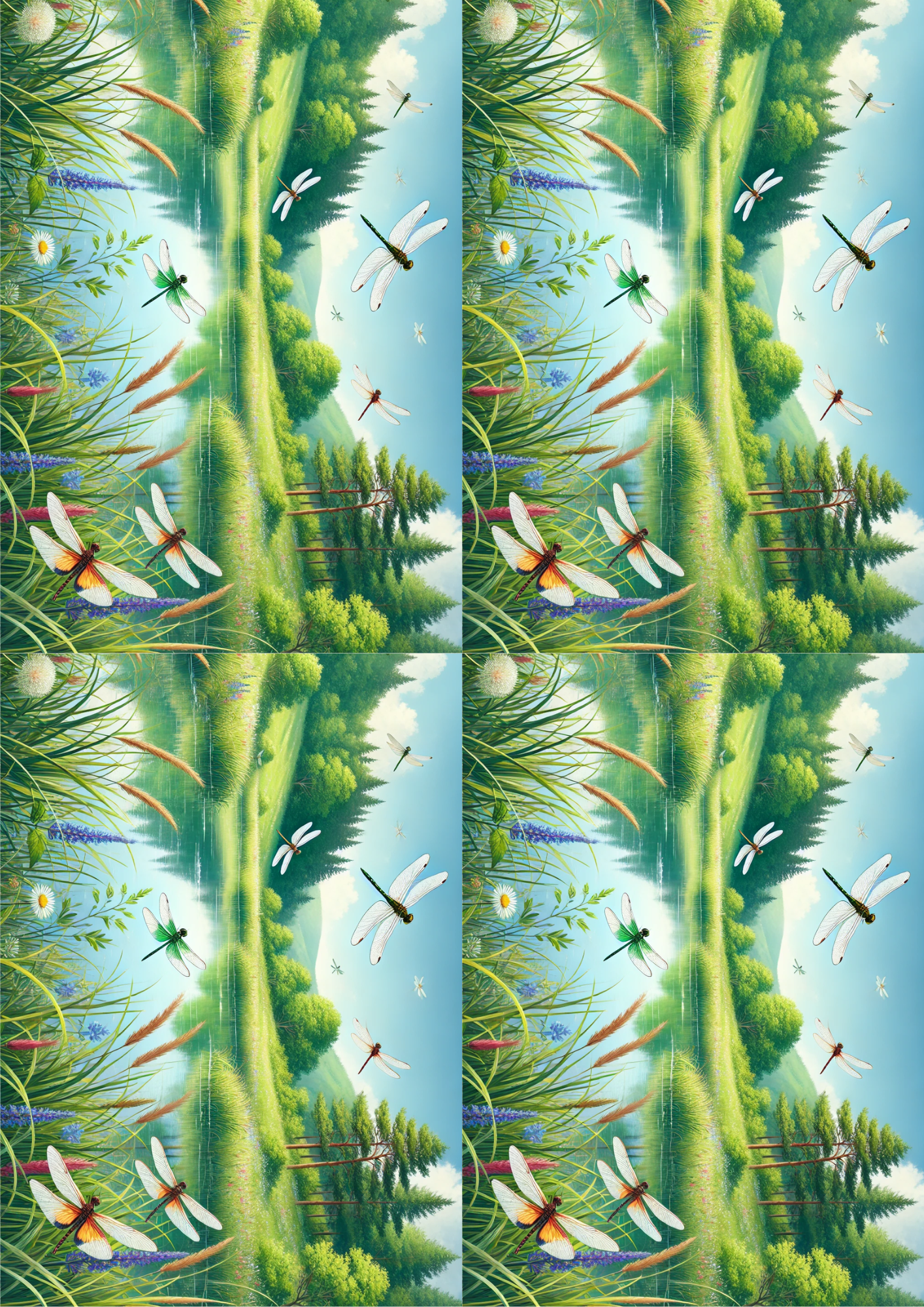 Sticker Sheet / Greeting Card – Dragonflies Collage Cat. No. 2643