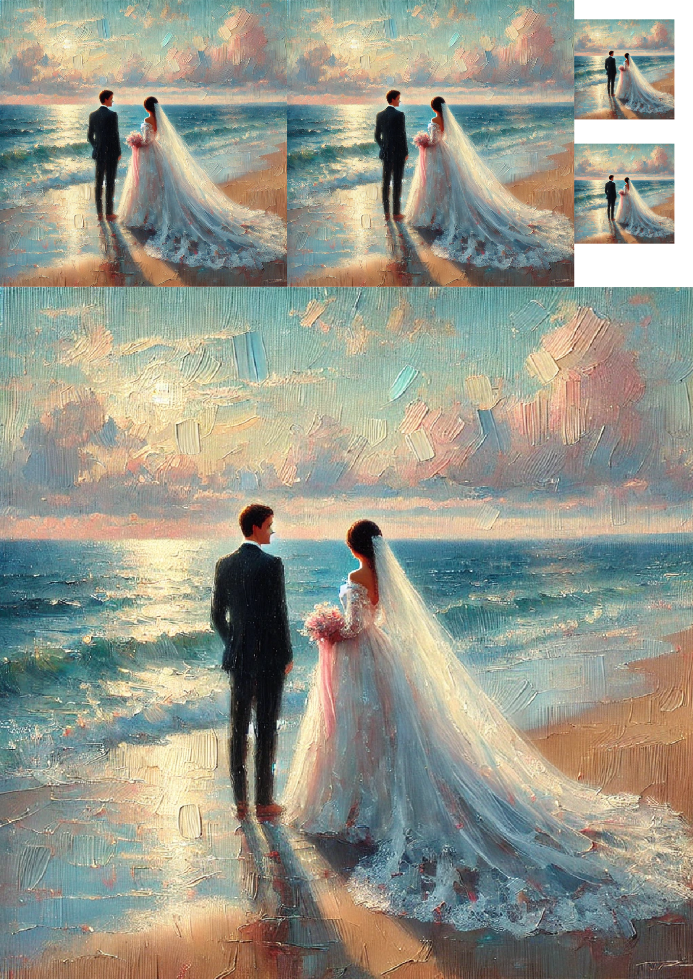 Sticker Sheet / Greeting Card – Bride and Groom 2 Collage Cat. No. 1389