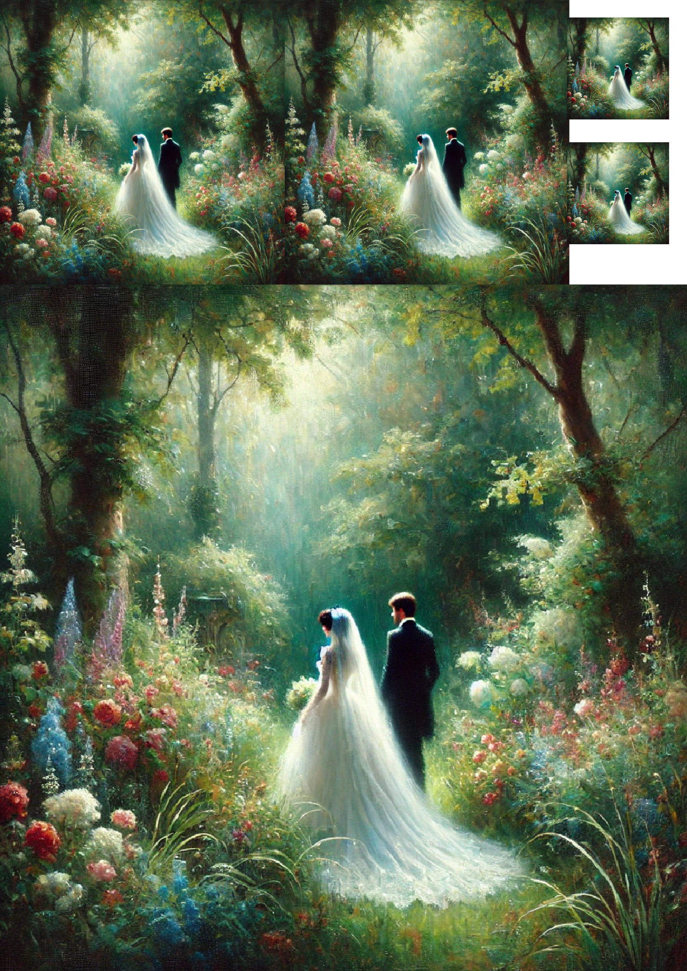 Sticker Sheet / Greeting Card – Bride and Groom Collage Cat. No. 1391