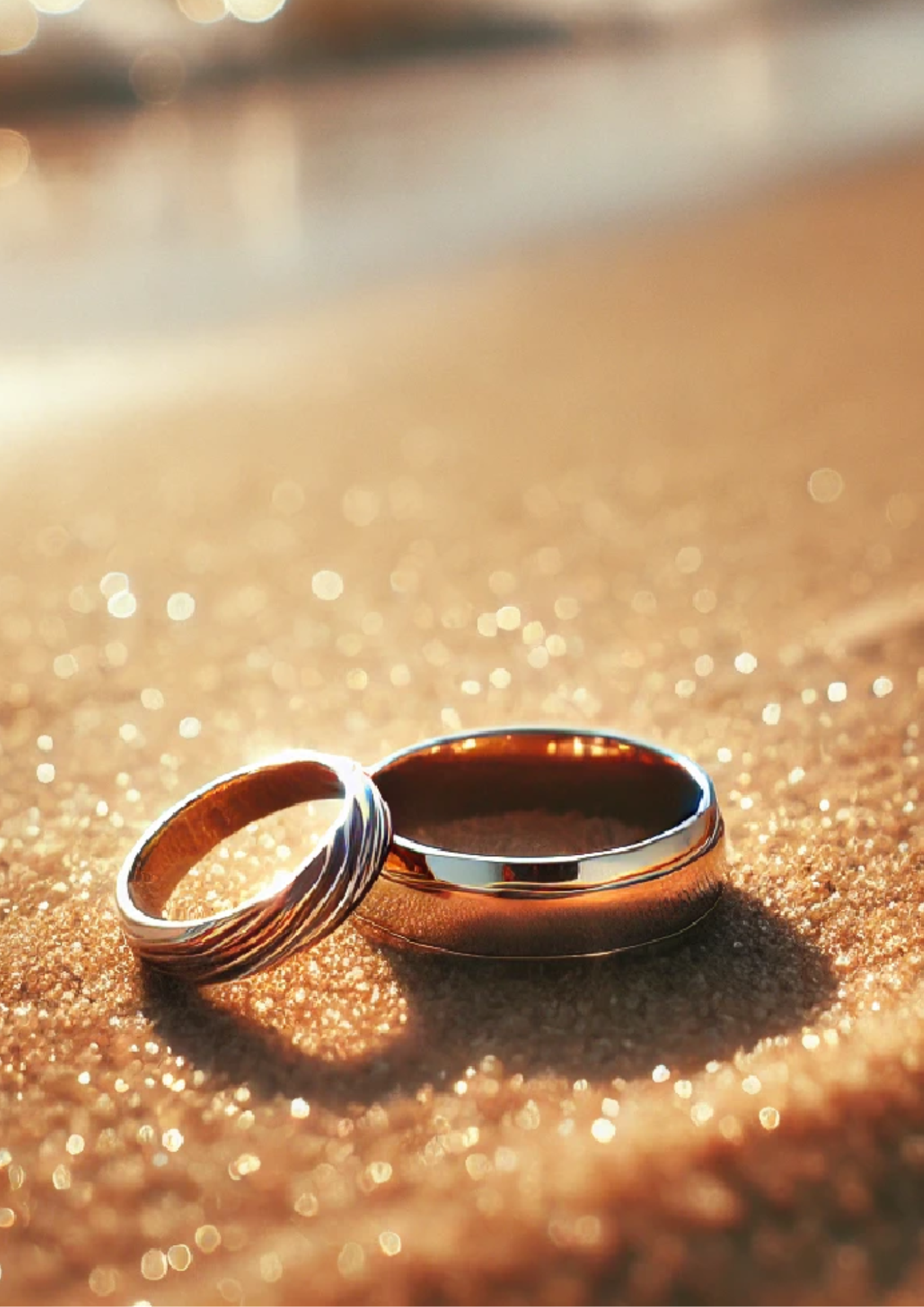 Sticker Sheet / Greeting Card – Wedding Rings On The Beach Full Cat. No. 1396