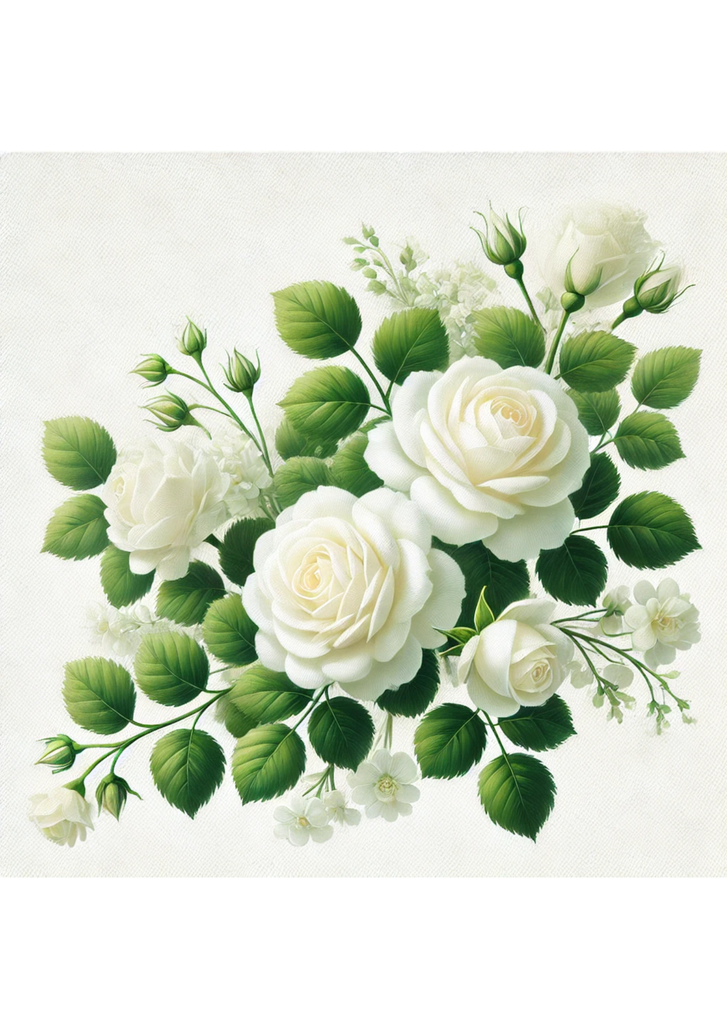 Sticker Sheet / Greeting Card – White Rose Garland Full Cat. No. 2650