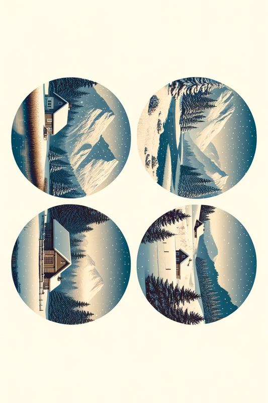 Sticker Sheet – , Winter Views in Ovals, Full, Cat. No. 475