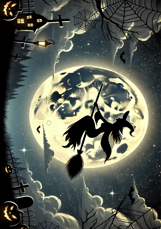 Sticker Sheet Witch Flying On Her Broom Full Cat. No. 1653