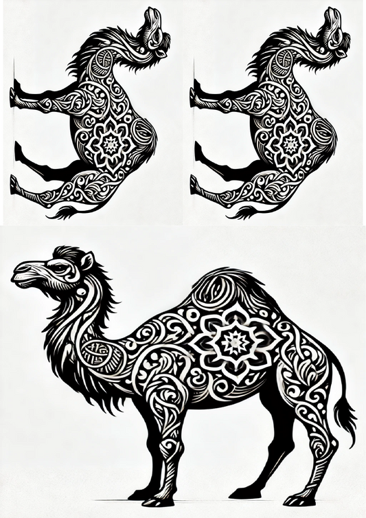 Sticker Sheet Camel In Gothic Style Collage Cat. No. 1479