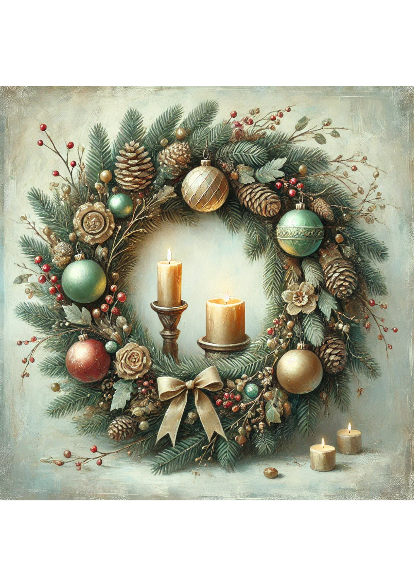 Sticker Sheet / Greeting Card – Christmas Wreath Full Cat. No. 3176