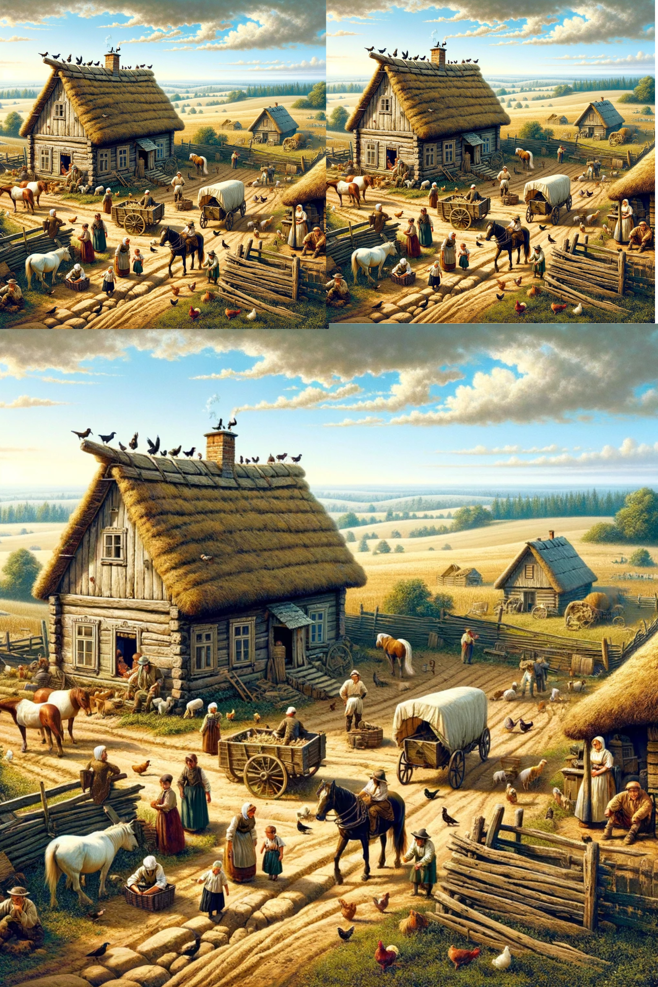 Sticker Sheet / Greeting Card – Countryside 18th Century Cat. No. 09