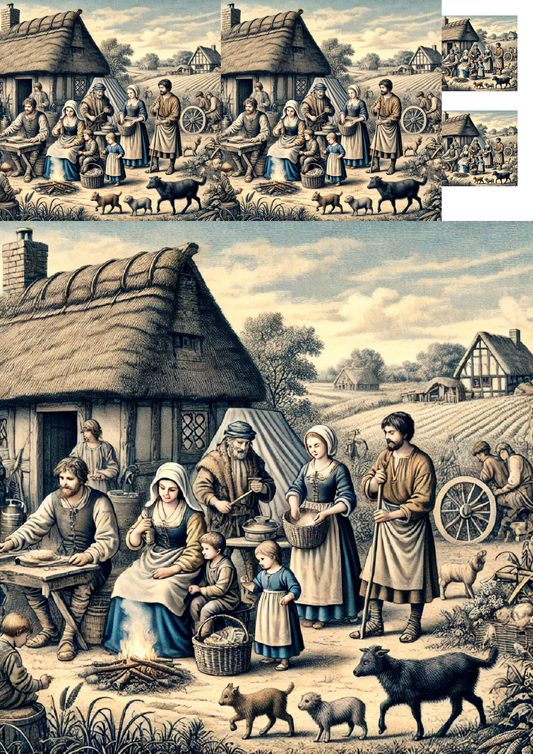 Sticker Sheet Medieval Village Collage Cat. No. 1397