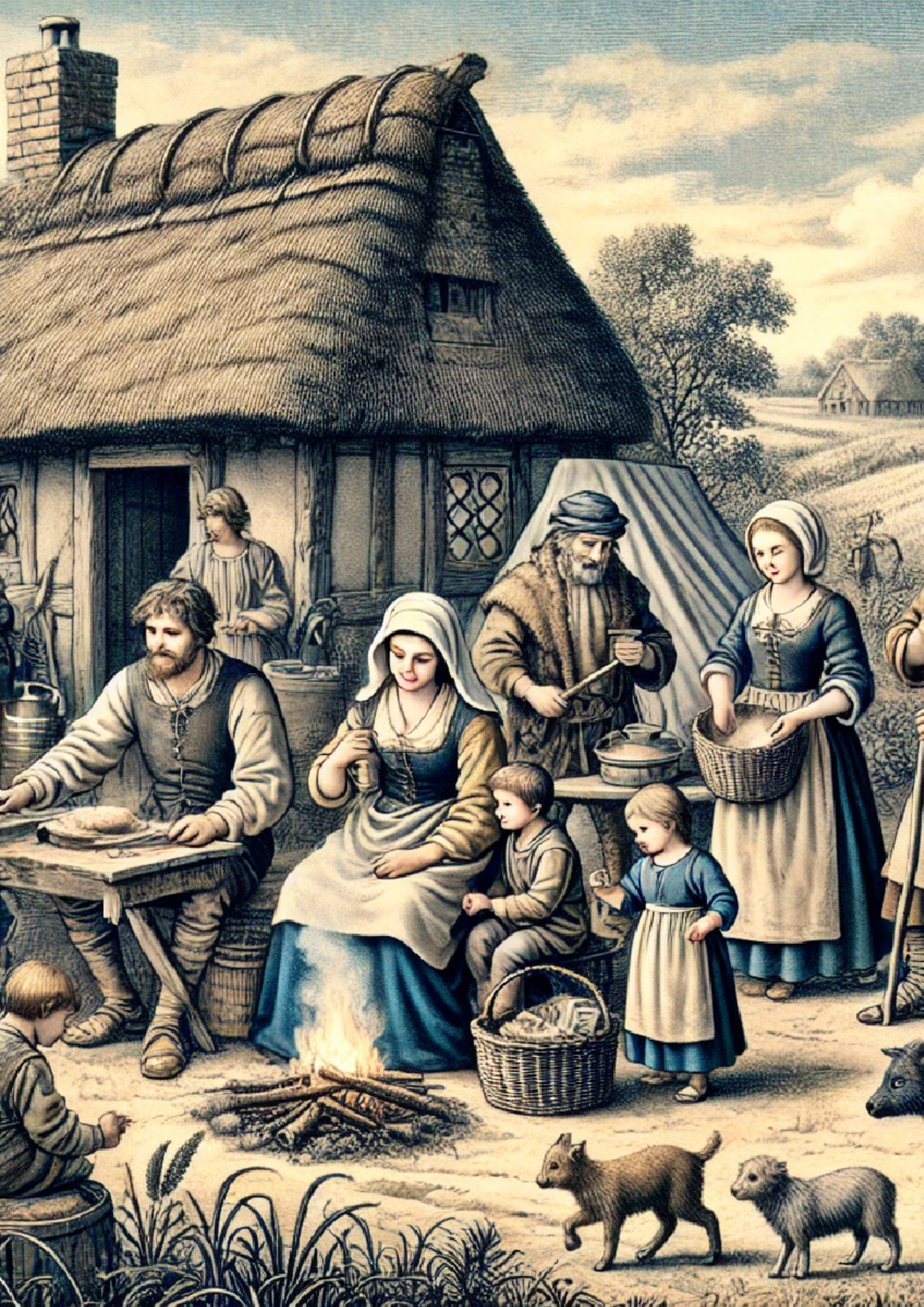 Sticker Sheet / Greeting Card – Medieval Village Full Cat. No. 1398