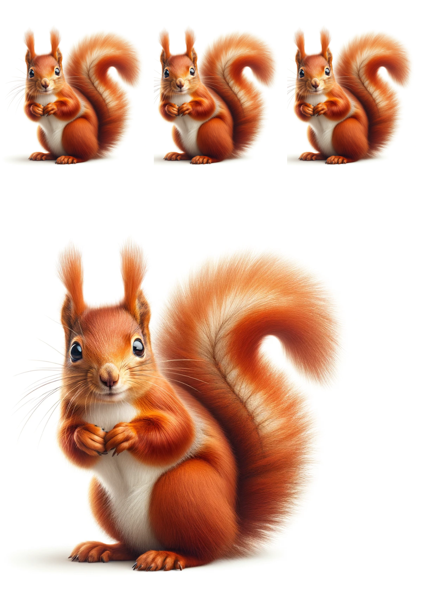 Sticker Sheet / Greeting Card – Red Squirrel Collage Cat No. 839