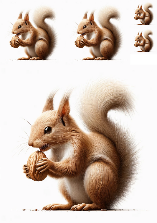 Sticker Sheet – Squirrel Eats Nut Collage Cat No. 1001