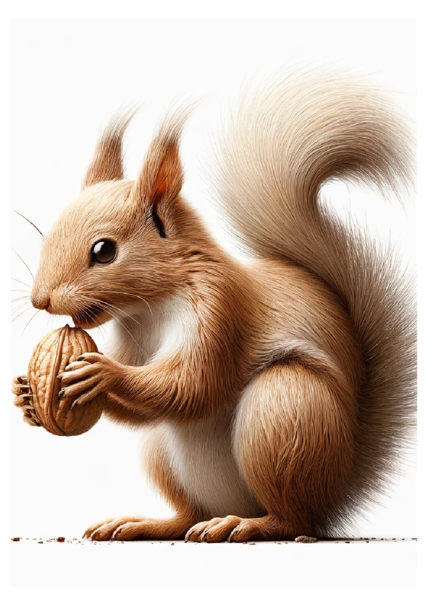 Sticker Sheet / Greeting Card – Squirrel Eats Nut Full Cat No. 1002