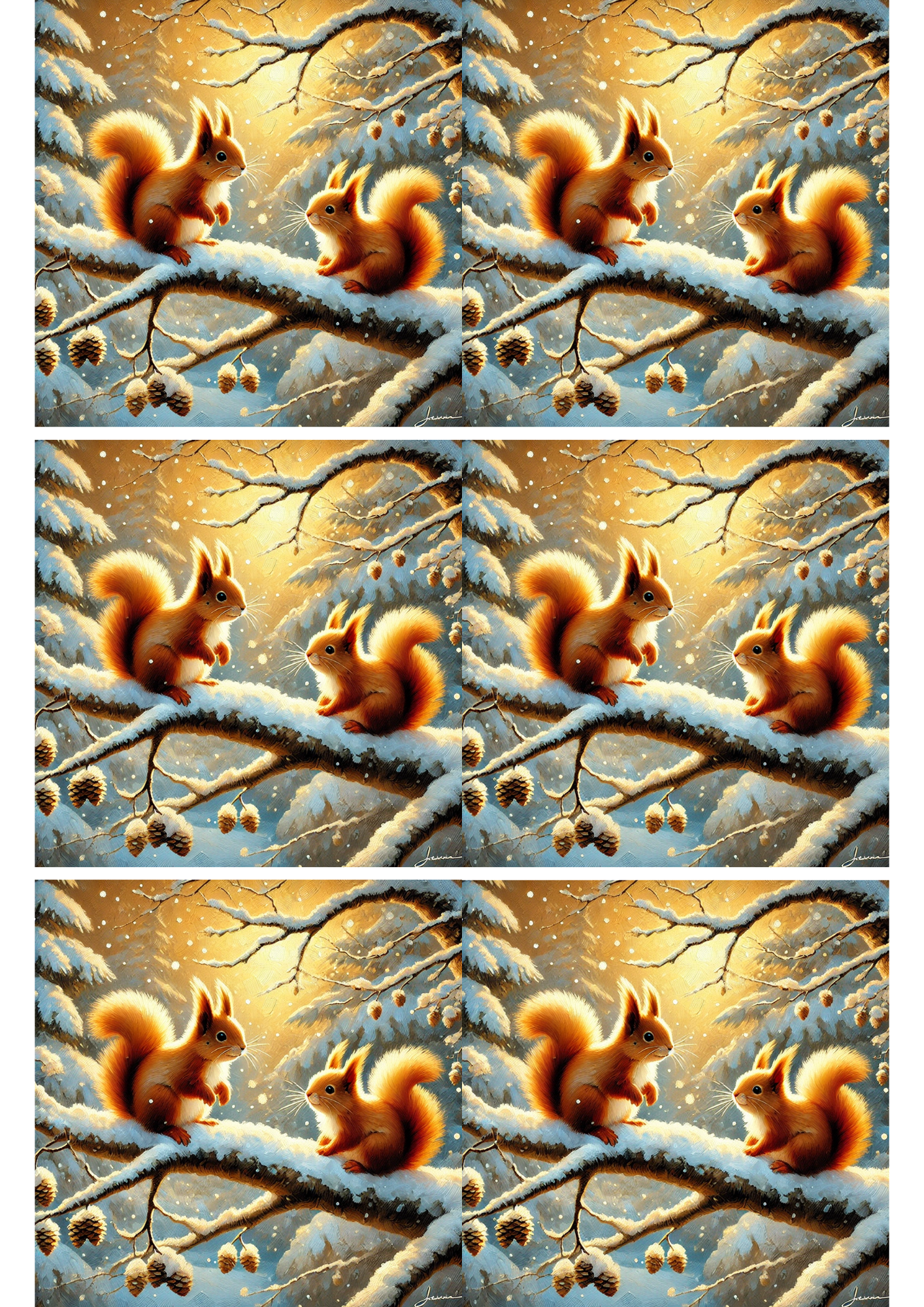 Sticker Sheet / Greeting Card – Two Squirrels Collage Cat. No. 2775