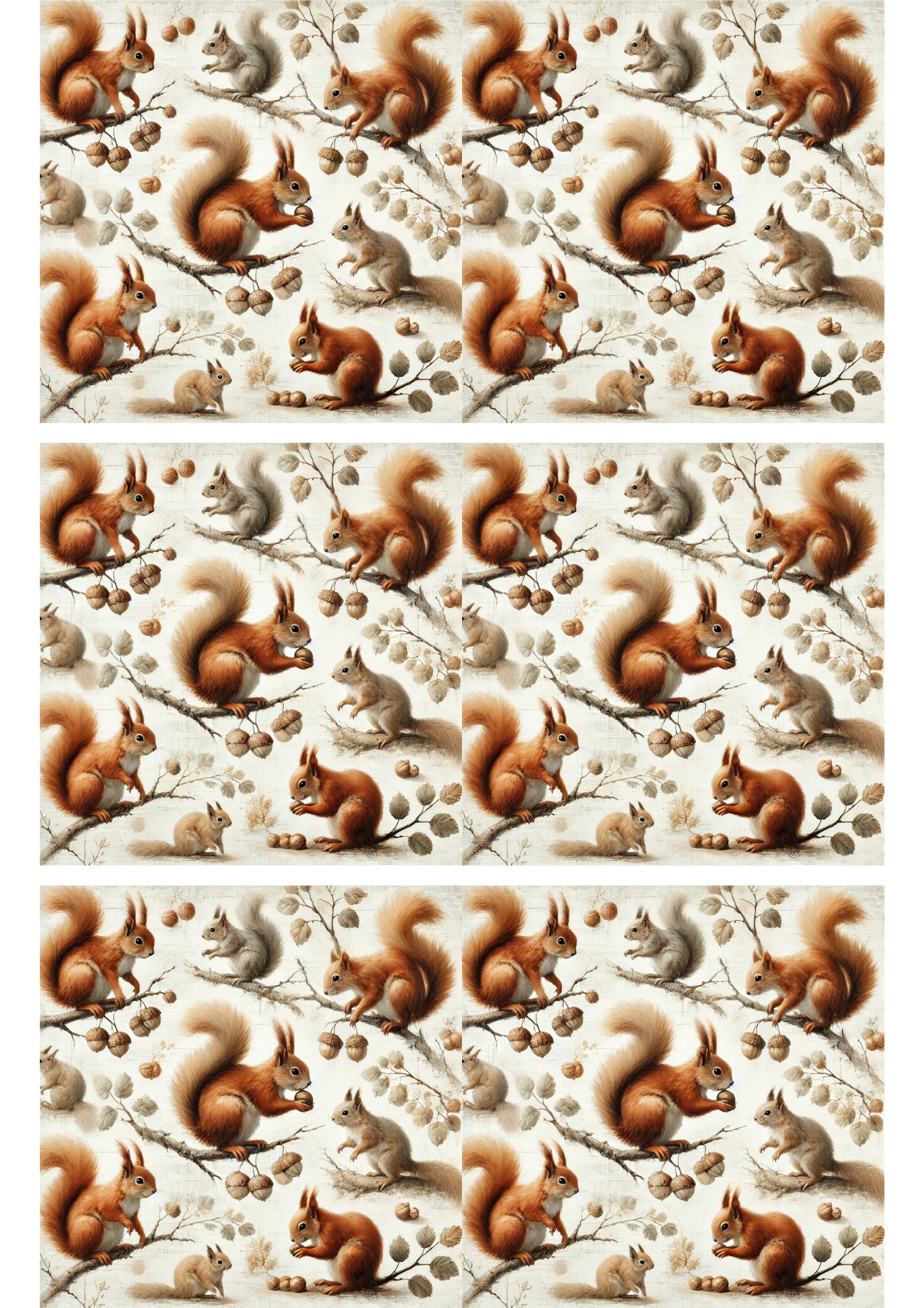 Sticker Sheet / Greeting Card – Squirrels Collage Cat. No. 3177