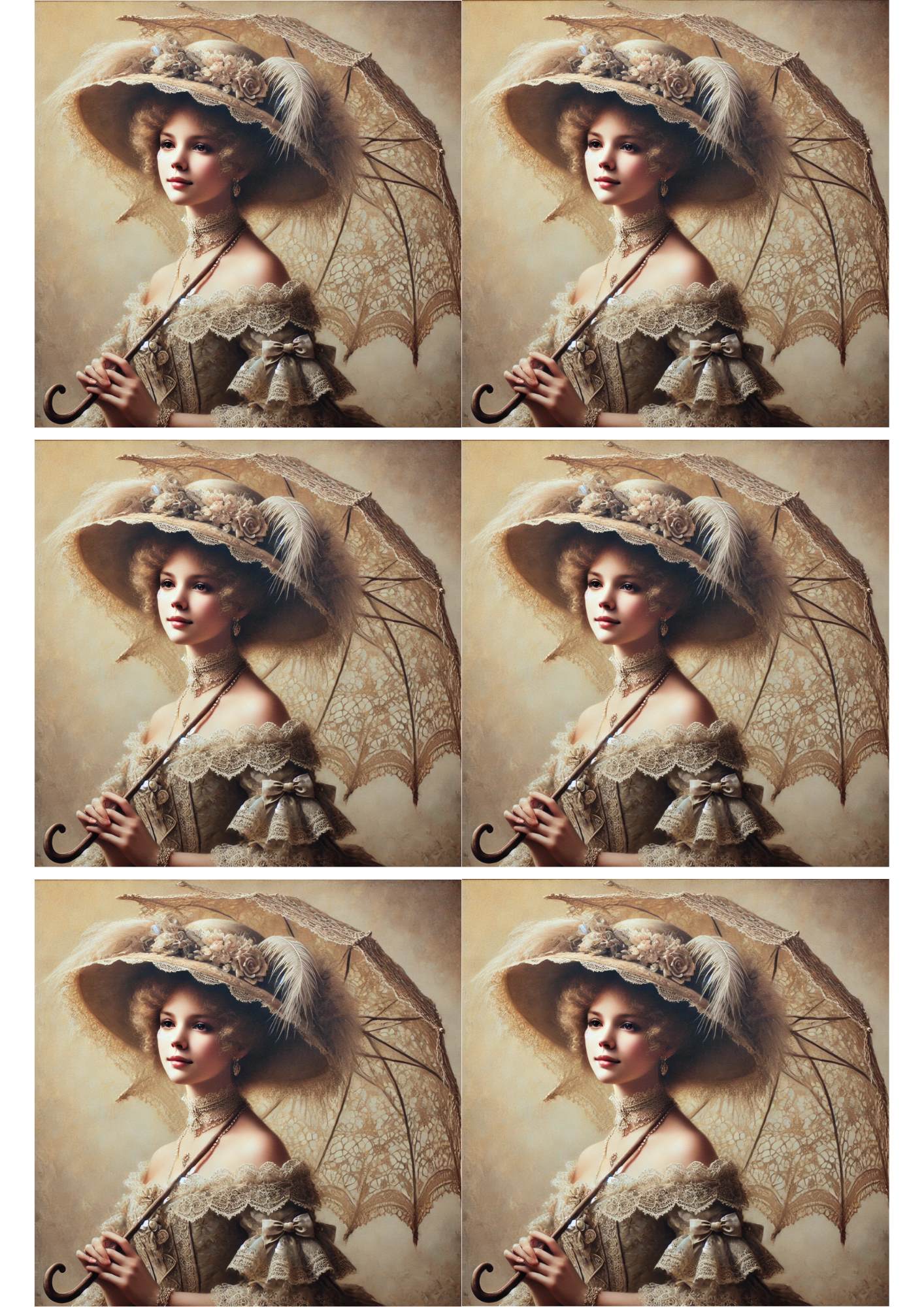Sticker Sheet / Greeting Card – Victorian Woman Collage Cat. No. 2655
