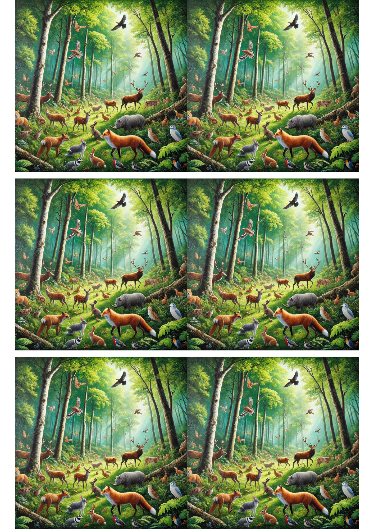 Sticker Sheet / Greeting Card – Wild Animals Collage Cat. No. 2659