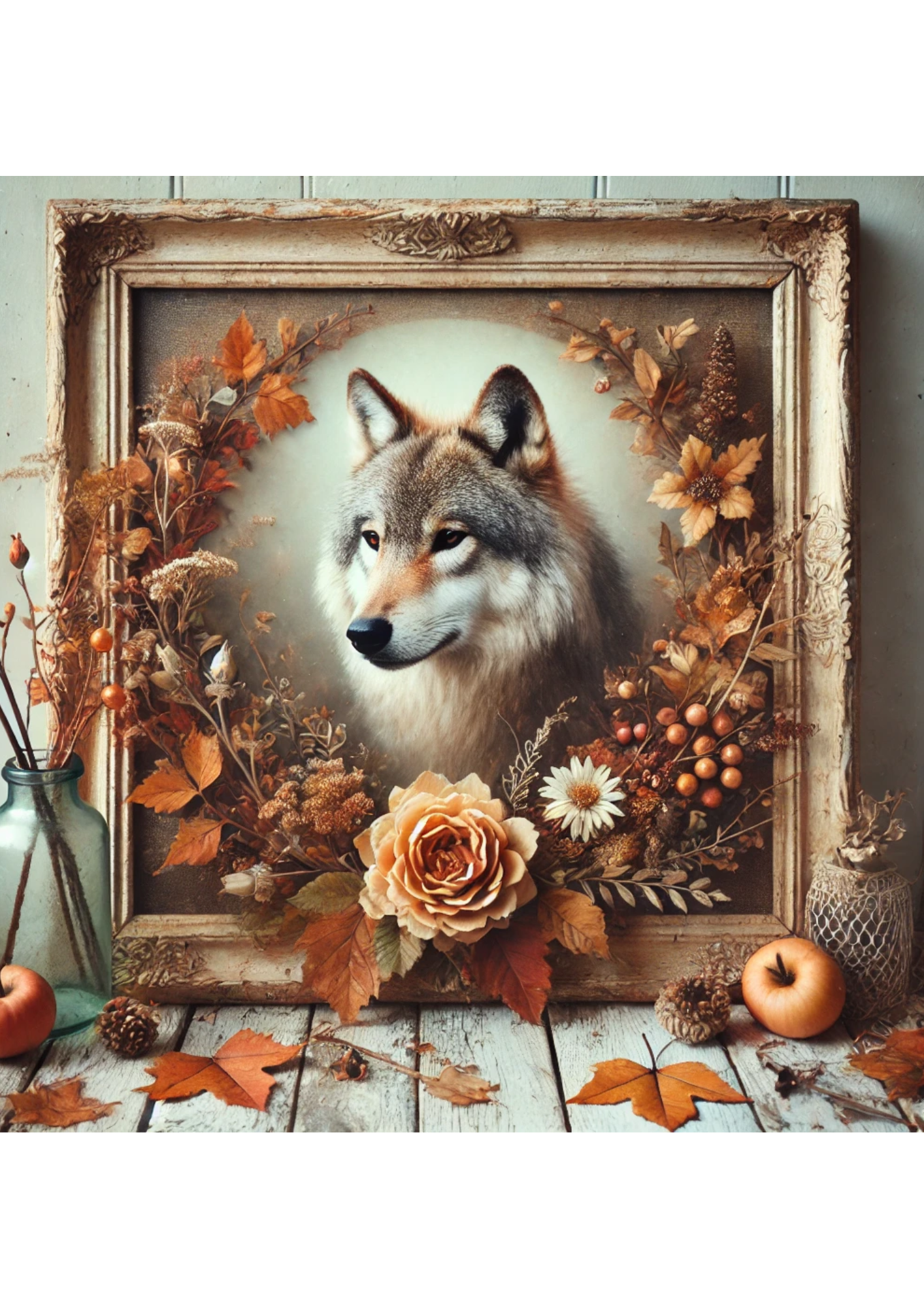 Sticker Sheet / Greeting Card – Wolf in Autumn Full Cat. No. 2662
