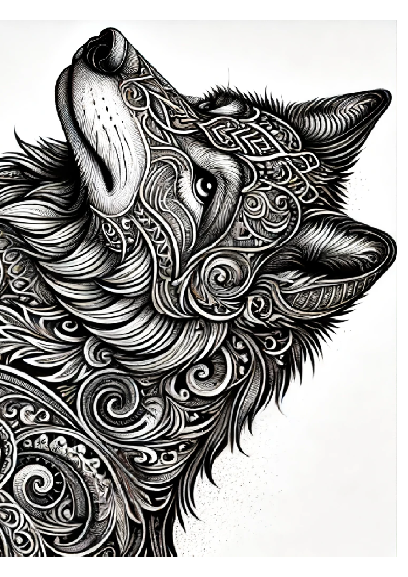 Sticker Sheet / Greeting Card – Wolf In Gothic Style Full Cat. No. 1245