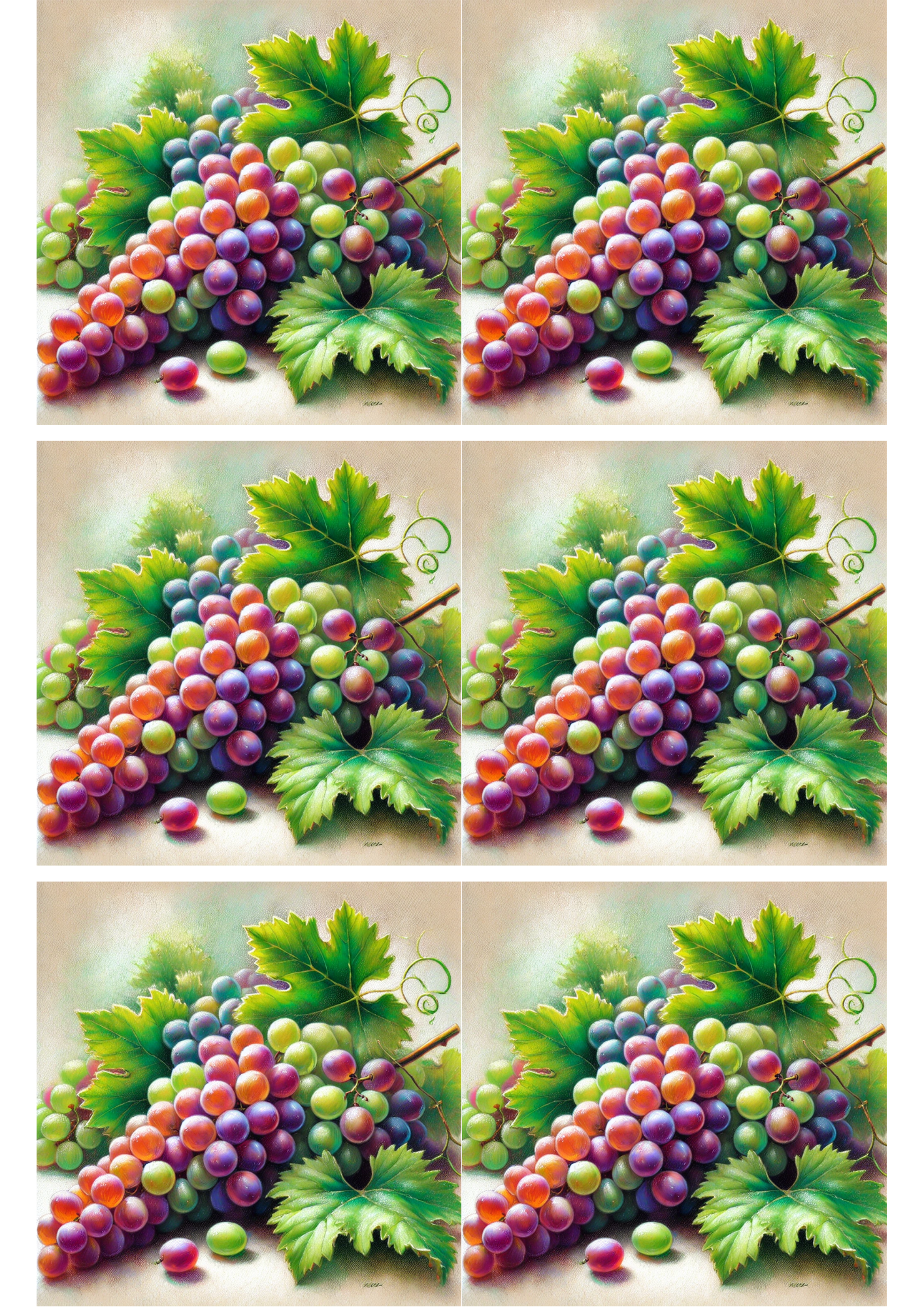 Sticker Sheet / Greeting Card – Grapes Collage Cat. No. 2665